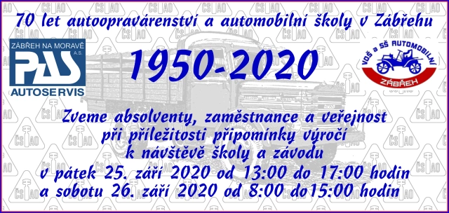 Aktuality - 70 let školy – ZRUŠENO!!!